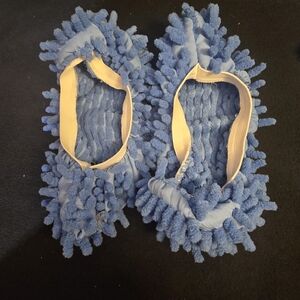 Blue Microfiber Chenille Mop Slippers - Home